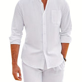 Camisa de Linho Manga Longa Masculina 