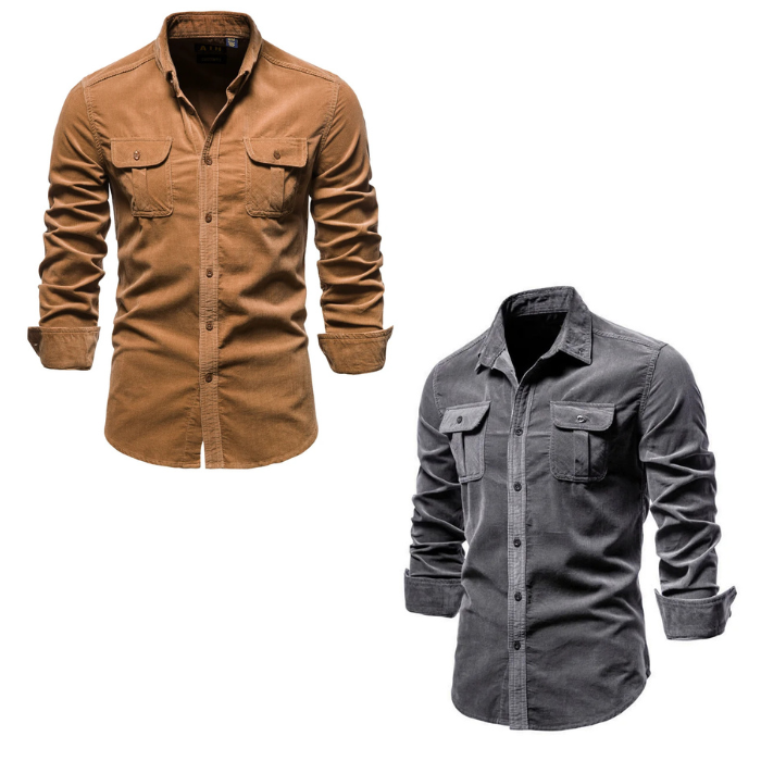 Kit 2 Camisas Masculina de Manga Longa 100% Algodão  – Dublin