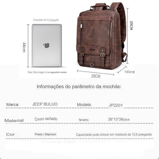 Mochila de Couro Masculina 