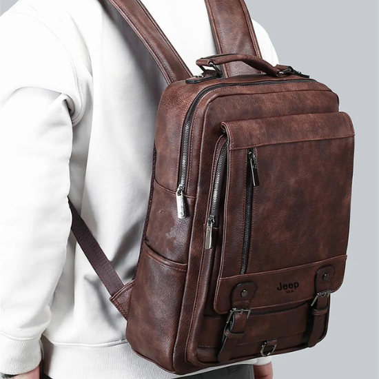 Mochila de Couro Masculina 