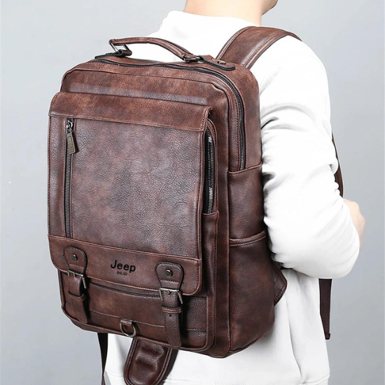 Mochila de Couro Masculina 